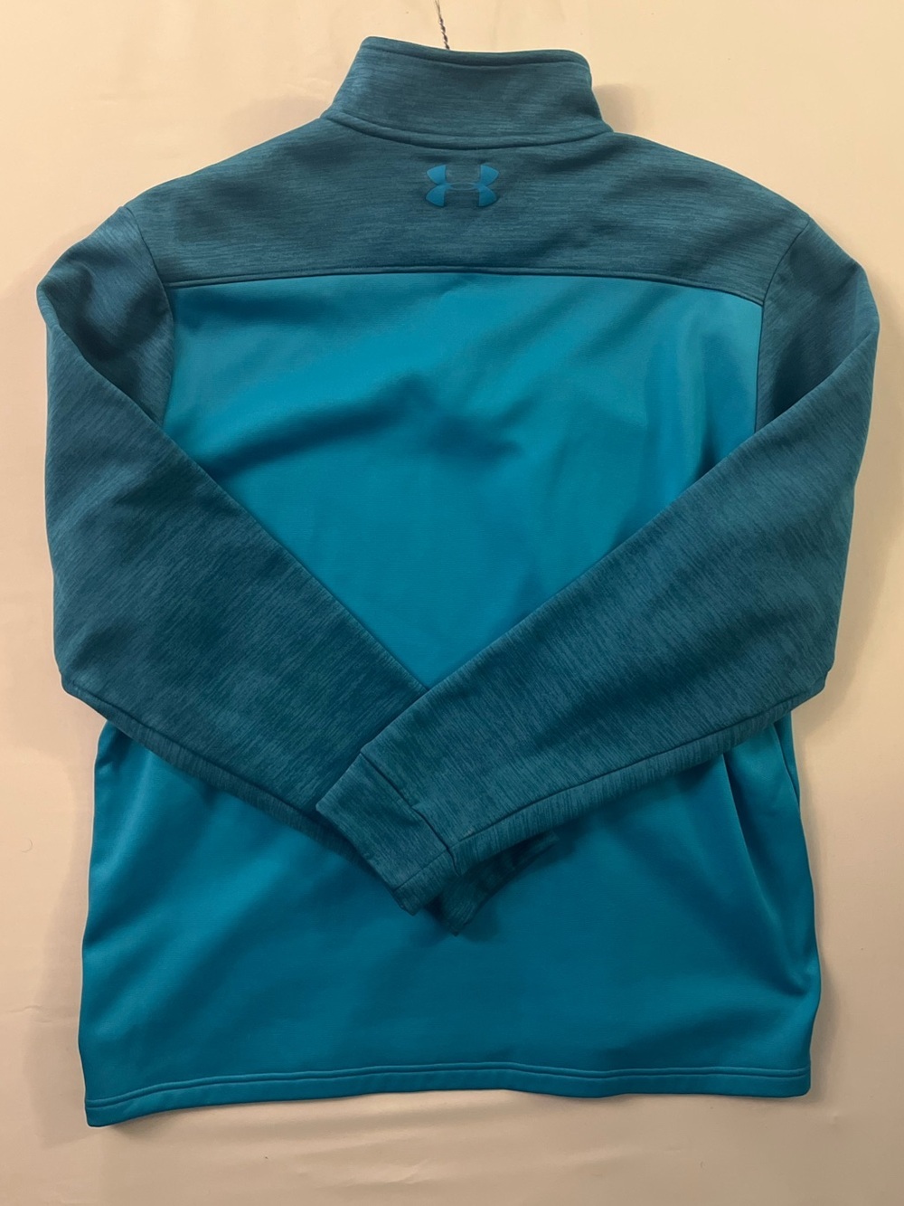 Under Armour Men's Two-Tone Teal Quarter-Zip Performance Pullover - Picture 3 of 3